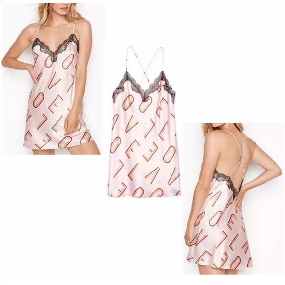 Victoria's Secret Other - 2/$30 Victoria’s Secret Lace Love Print Chemise XL